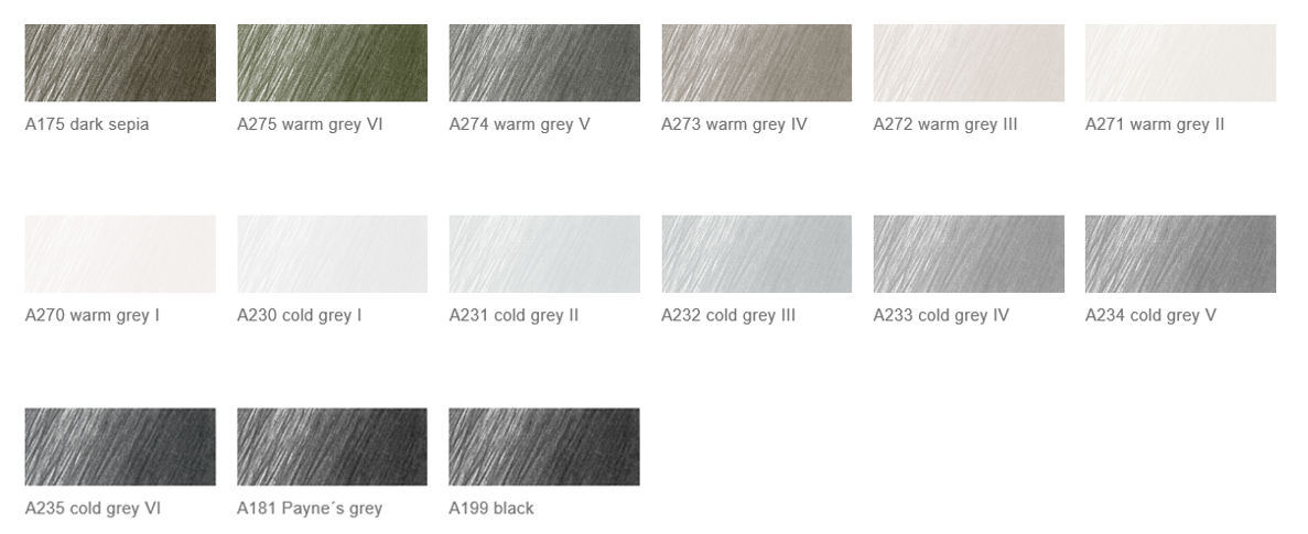 Polychromos色鉛筆 ブラック & グレー系単色