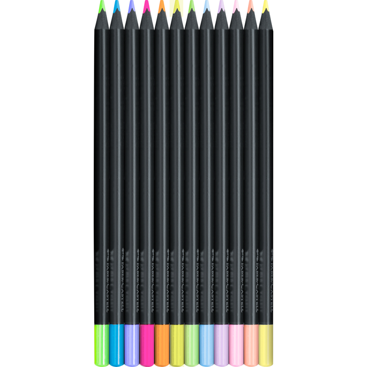 Black Edition 色鉛筆 ネオン＆パステル12色