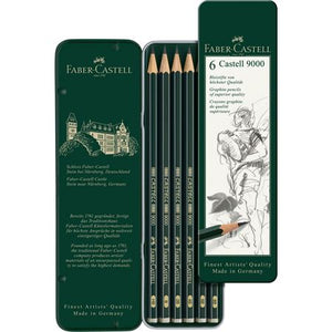 Castell9000鉛筆6硬度デザイン缶セット